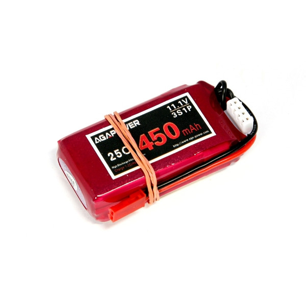 Акумулятор AGA POWER Li-Po 450mAh 11.1V 3S 25C Softcase 13x30x52мм JST